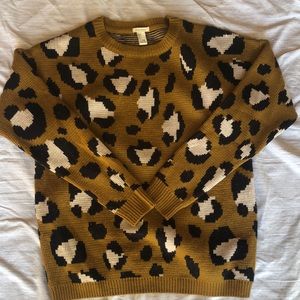 Leopard Print Chunky Sweater